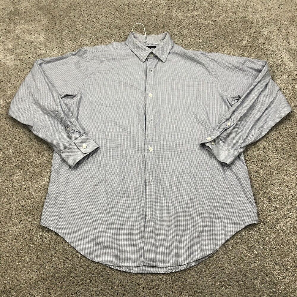 Banana Republic Shirt Adult Large 16 16.5 White Button Up Woven Preppy Mens